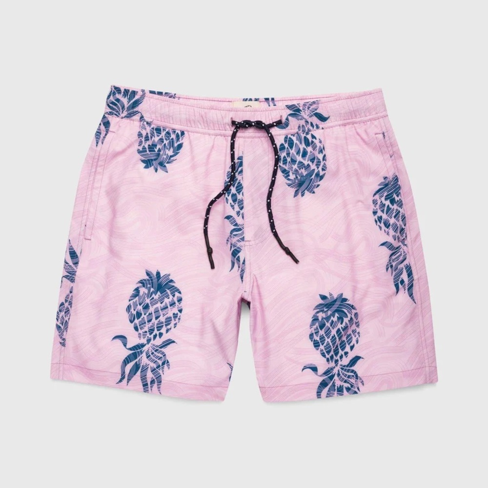 Surfside Supply Jimmy 6.5” Pineapple Volley Board Shorts in Pink Pineapple Print